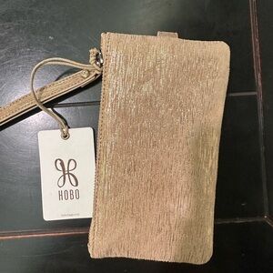 HOBO Shimmering Gold Wristlet Clutch